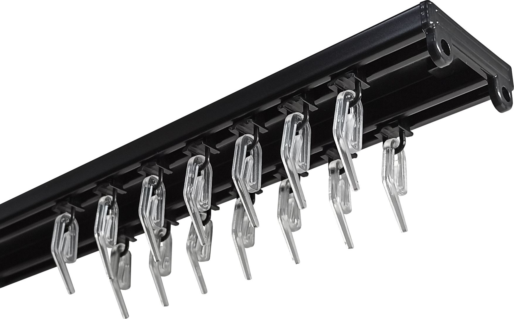 Изображение товара Карниз 2 полос алюминиевый katal 7 черный матовый 350 см для штор