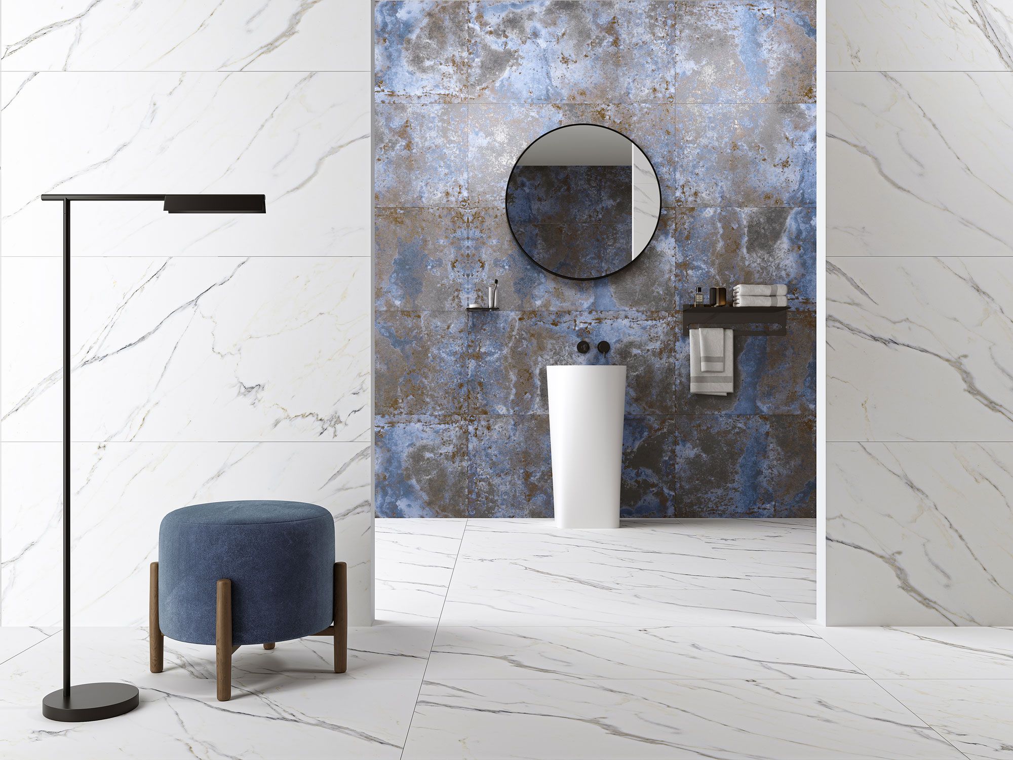 Изображение товара Керамогранит Staro Vintage Azul синий 60x120 см для интерьера и пола