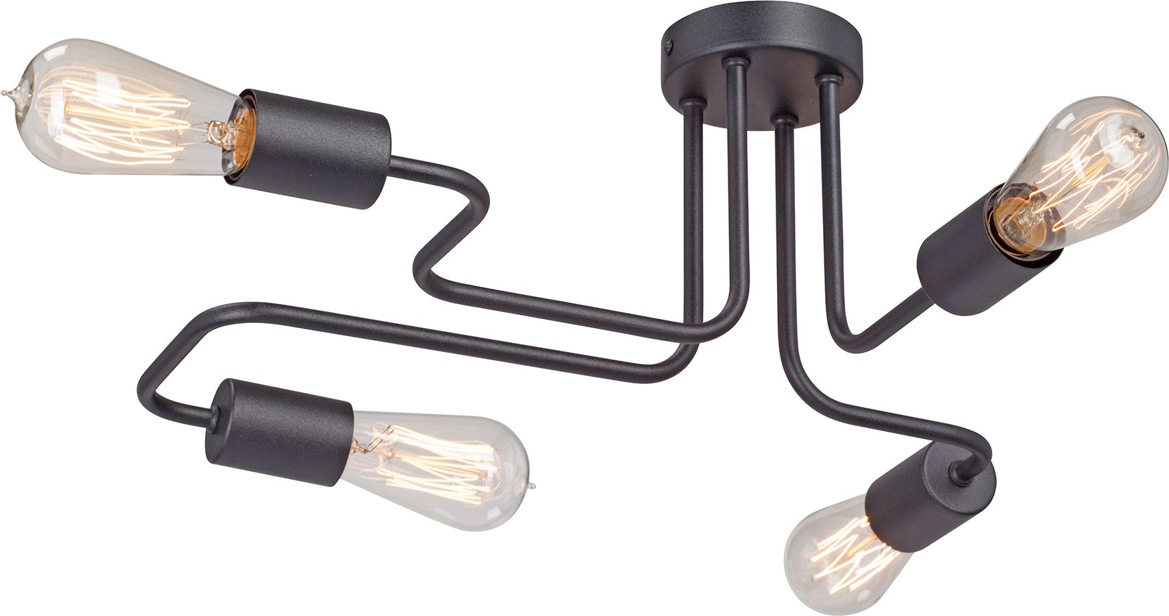 Изображение товара Потолочная люстра Vitaluce V4196-1/4PL черная 4xE27 40W стиль Лофт