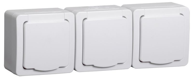 Изображение товара Розетка электрическая 3 поста IEK ГЕРМЕС PLUS белый