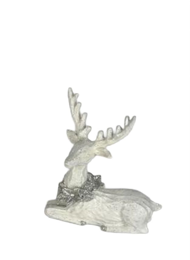 Изображение товара Новогоднее украшение лежащий Олень 9*5*11 см керамическая фигурка праздничный декор