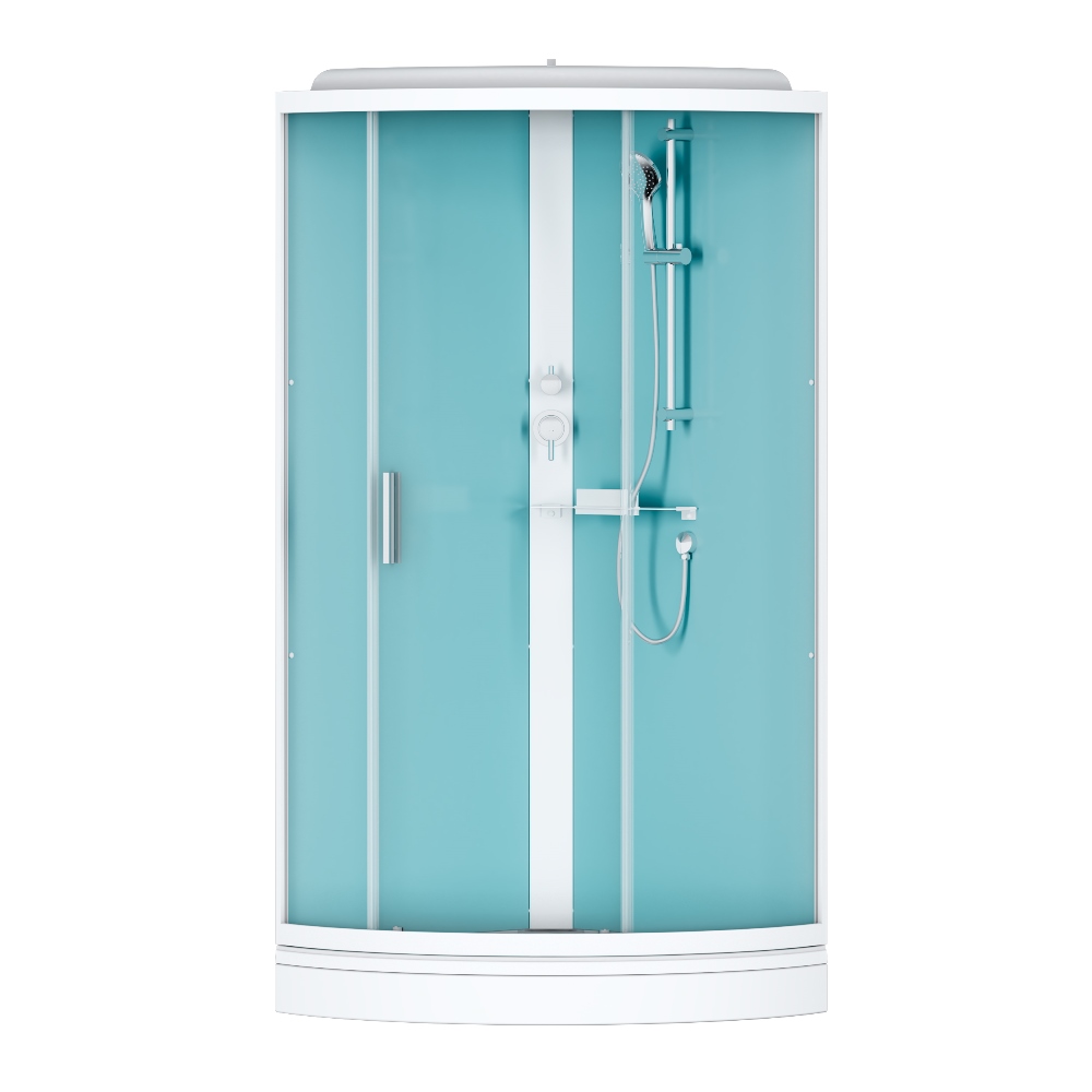 Изображение товара Душевая кабина X-Joy, размер 90x90, 1/4 круга, профиль белый, стекло прозрачное