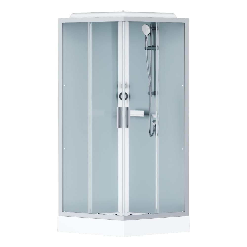 Изображение товара Душевая кабина Gem Square, размер 90x90, профиль матовый хром, стекло прозрачное