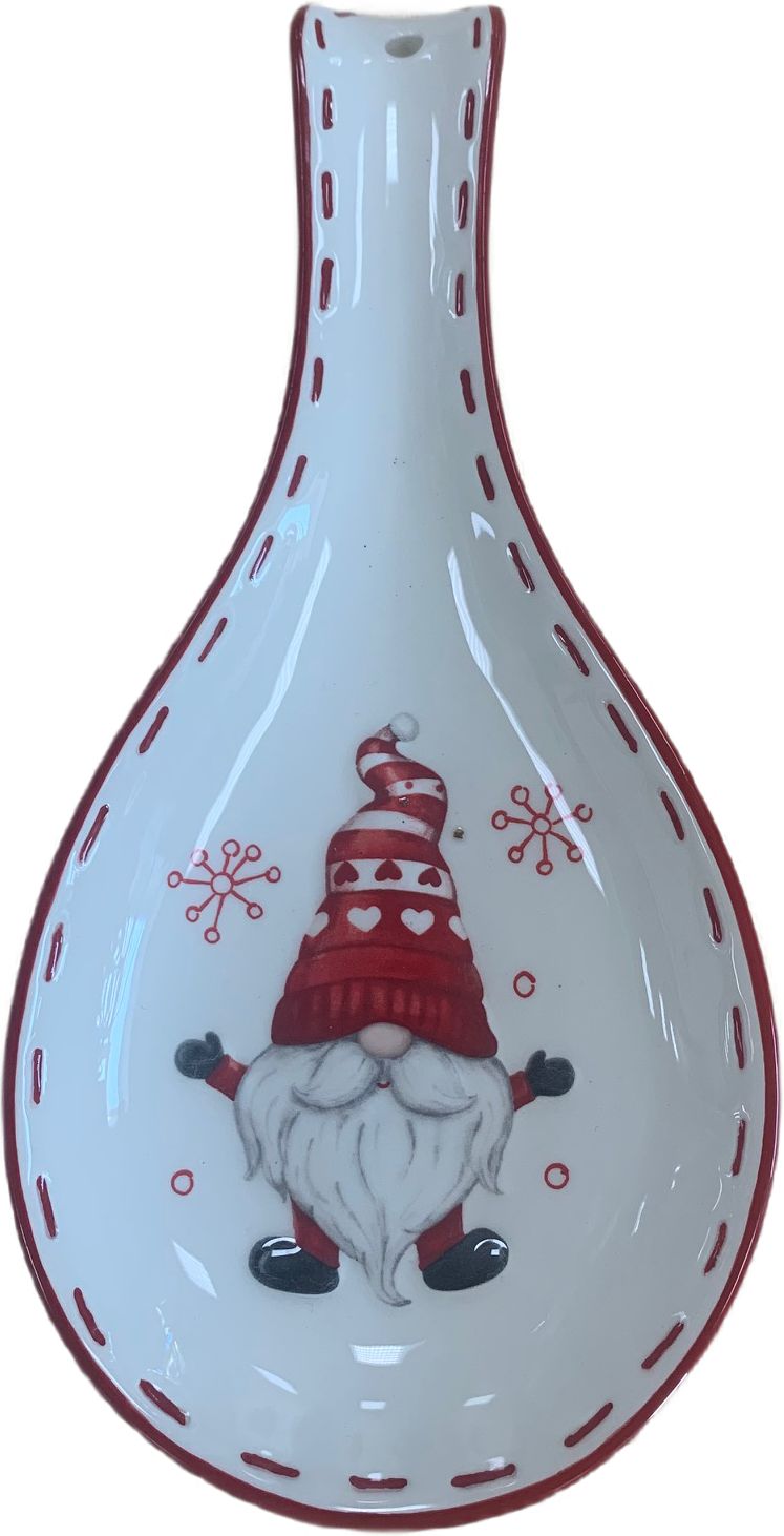 Изображение товара Сувенирная керамическая подставка для ложечки с новогодней тематикой 25,5х12х3 см