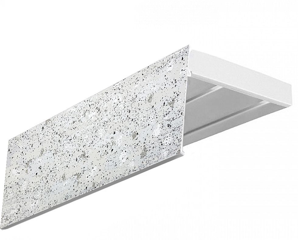 Изображение товара Карниз 2-х рядный Эскар бетон кайре 300 см - потолочный карниз белого цвета
