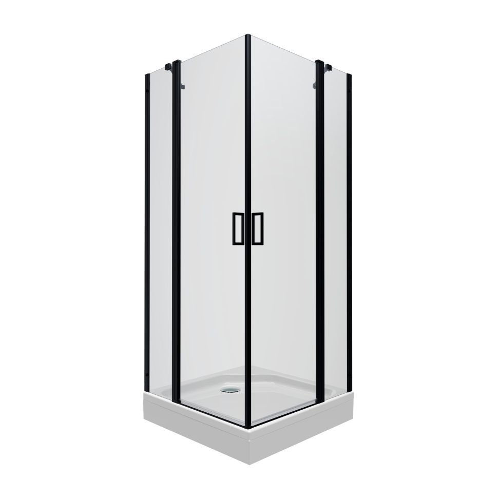 Изображение товара Душевое ограждение Тритон Тау-Блэк 90х90 квадрат низкий поддон с распашной дверью