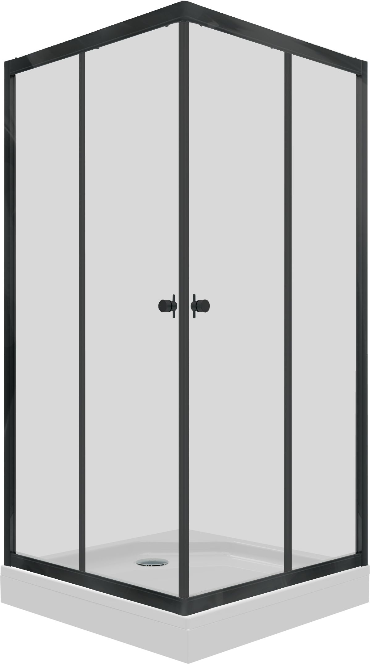 Душевое ограждение Тритон Вента-Блэк 90х90 квадрат низкий поддон ...