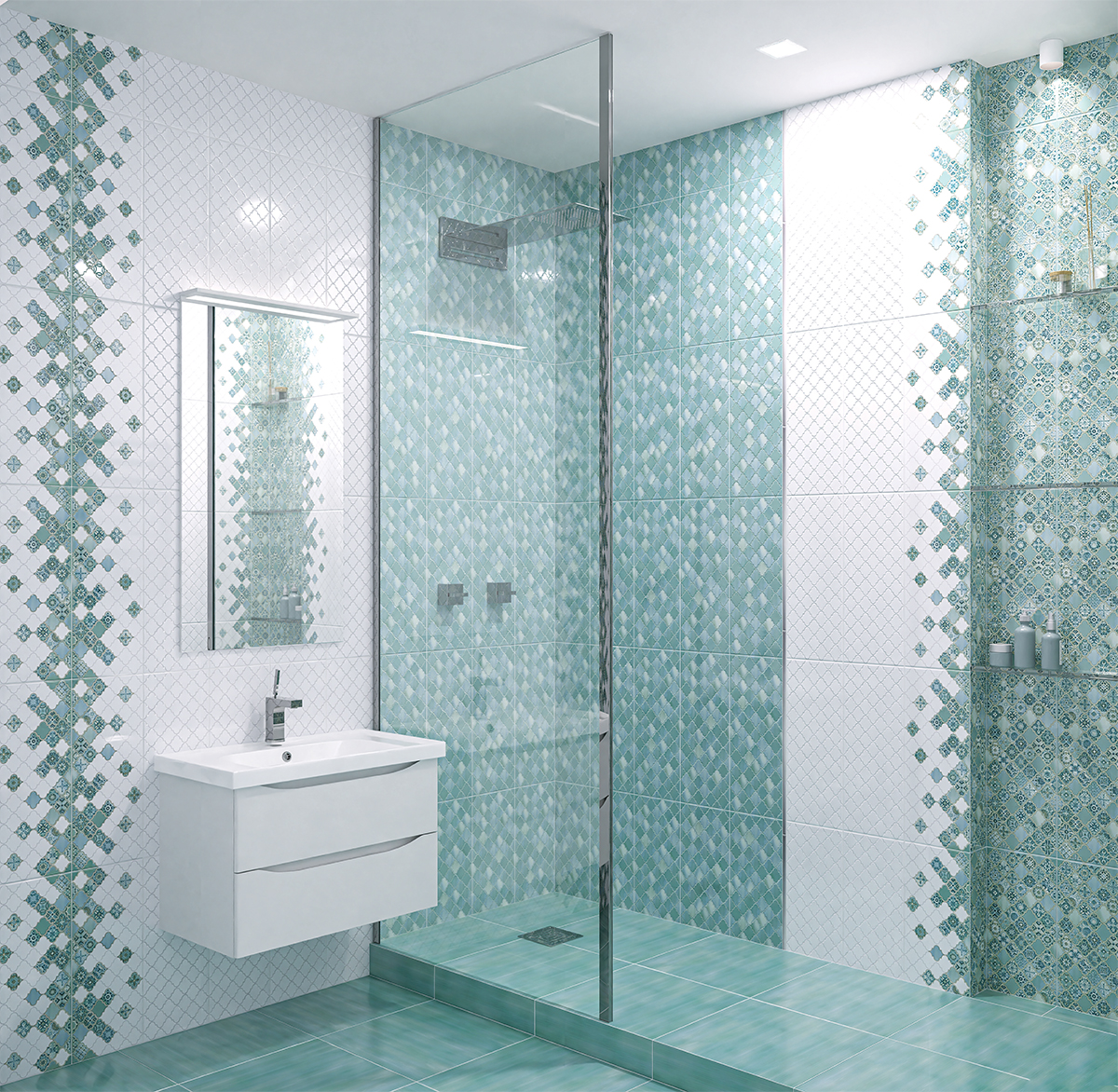 Керамическая плитка для ванной Azori Декор Azori Calypso 2 20,1X50,5 см 1 шт.