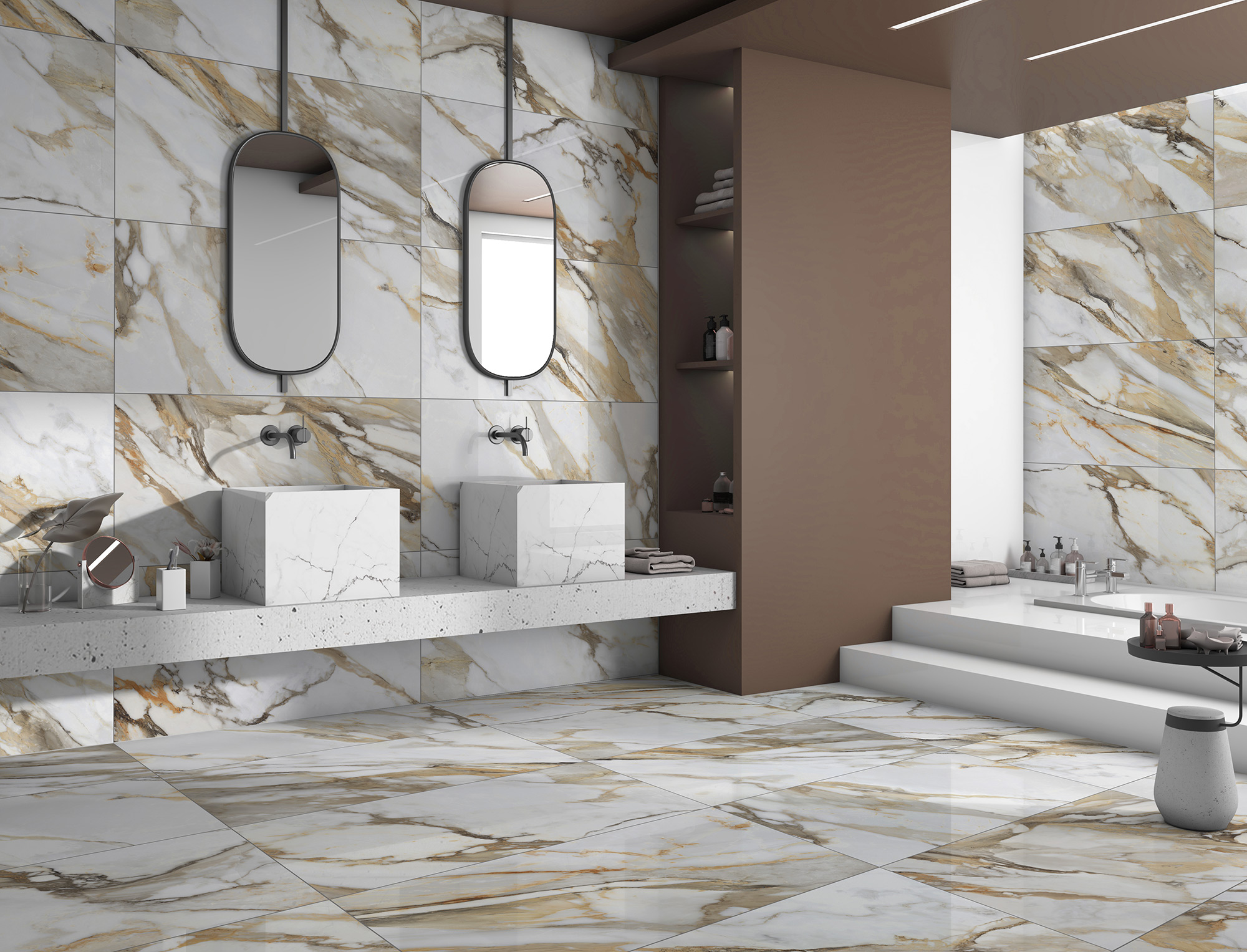 Изображение товара Керамогранит Global Tile Borghini белый 60x120 см, имитация мрамора, фасадное покрытие, морозостойк