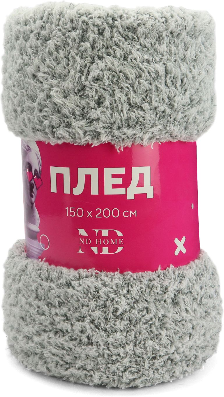 Изображение товара Плед искусственный мех овчина 150x200 см серый универсальный уютный