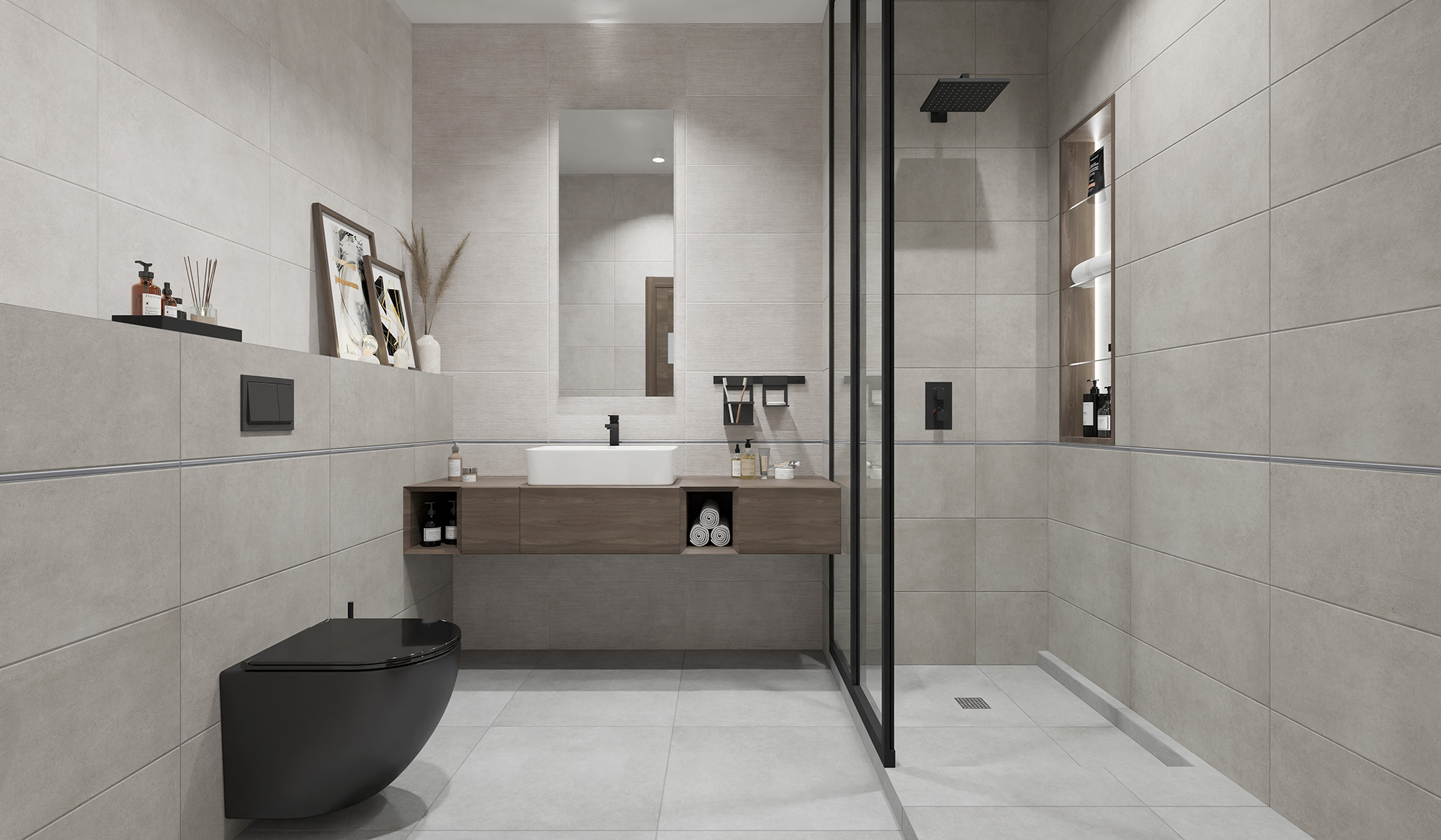 Изображение товара Плитка керамическая Global Tile Urban Тем-Серый 30x60 см для стен интерьера