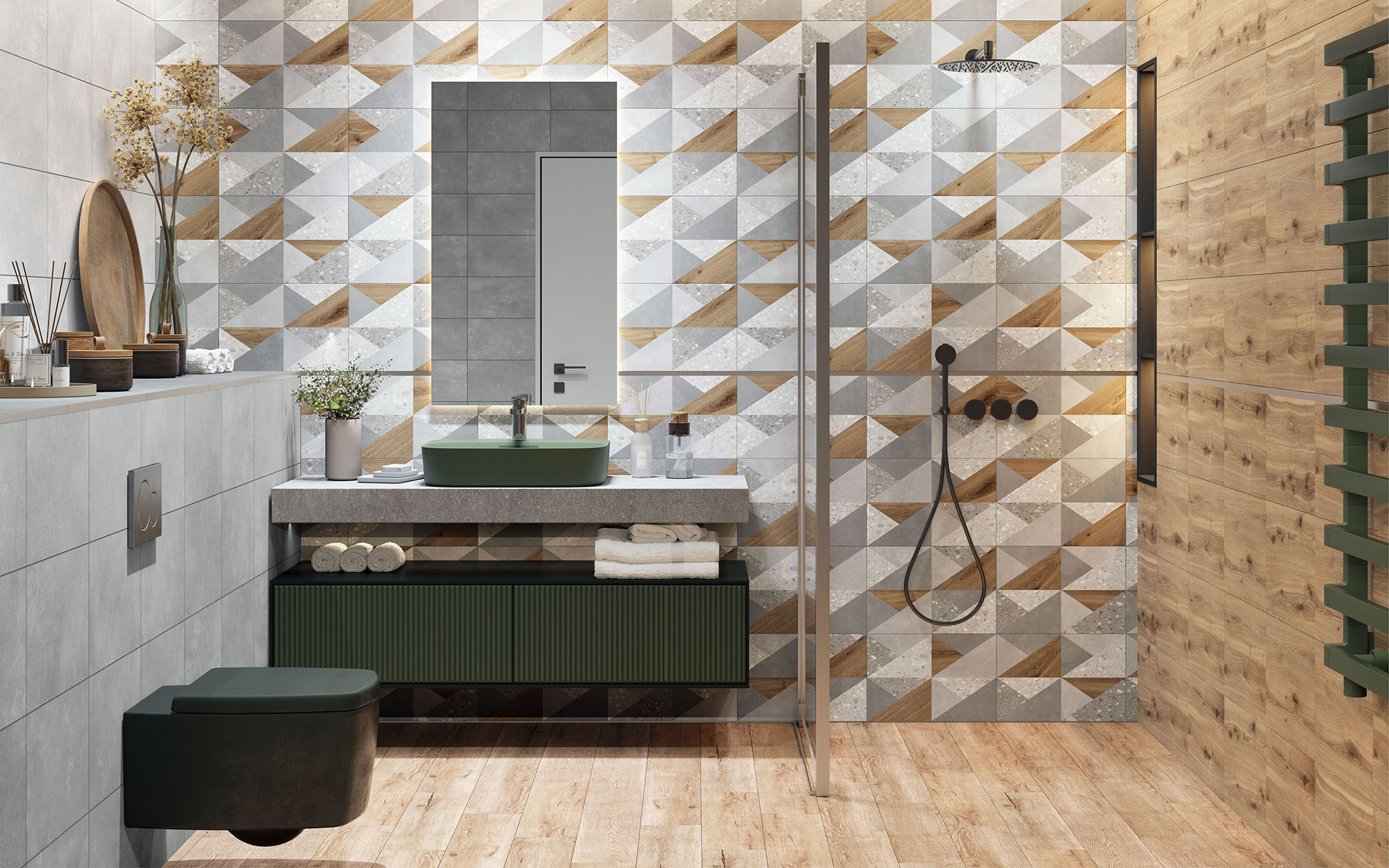 Изображение товара Керамическая плитка Global Tile Vision Св-Серый 27x40 см для стен ванной комнаты