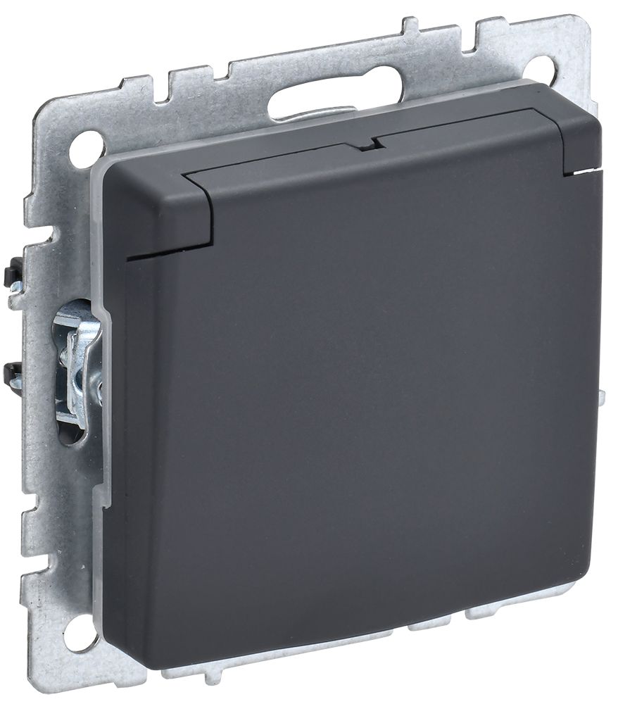 Изображение товара Розетка электрическая IEK BRITE BR-R16-16-44-К53 графит накладная IP 20