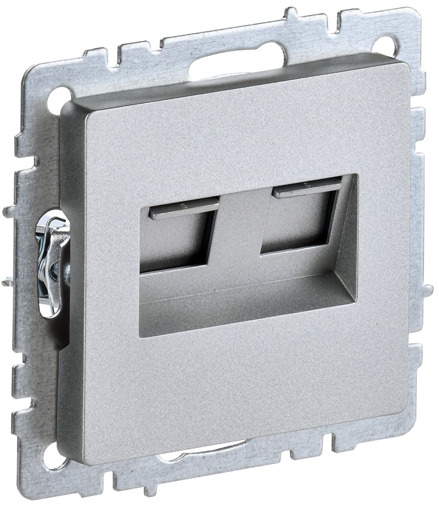 Изображение товара Розетка RJ-11,RJ-45 1 пост IEK BRITE алюминий