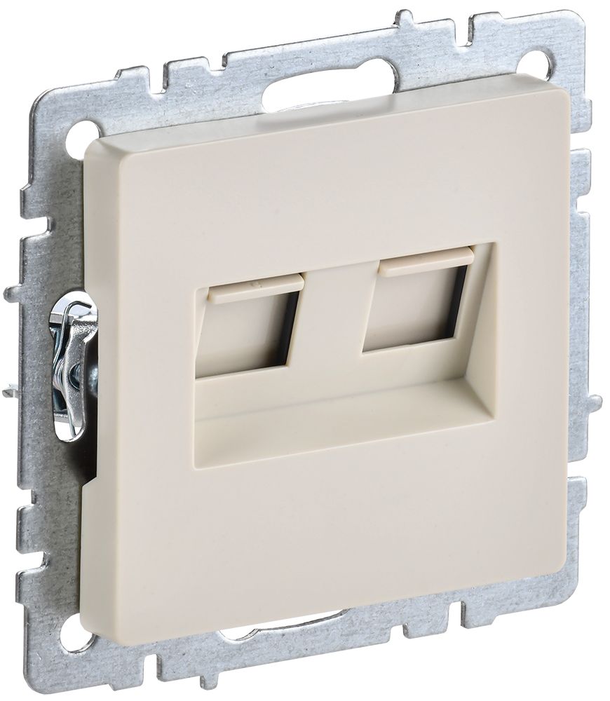 Изображение товара Розетка RJ-11/RJ-45 1 пост IEK BRITE бежевый