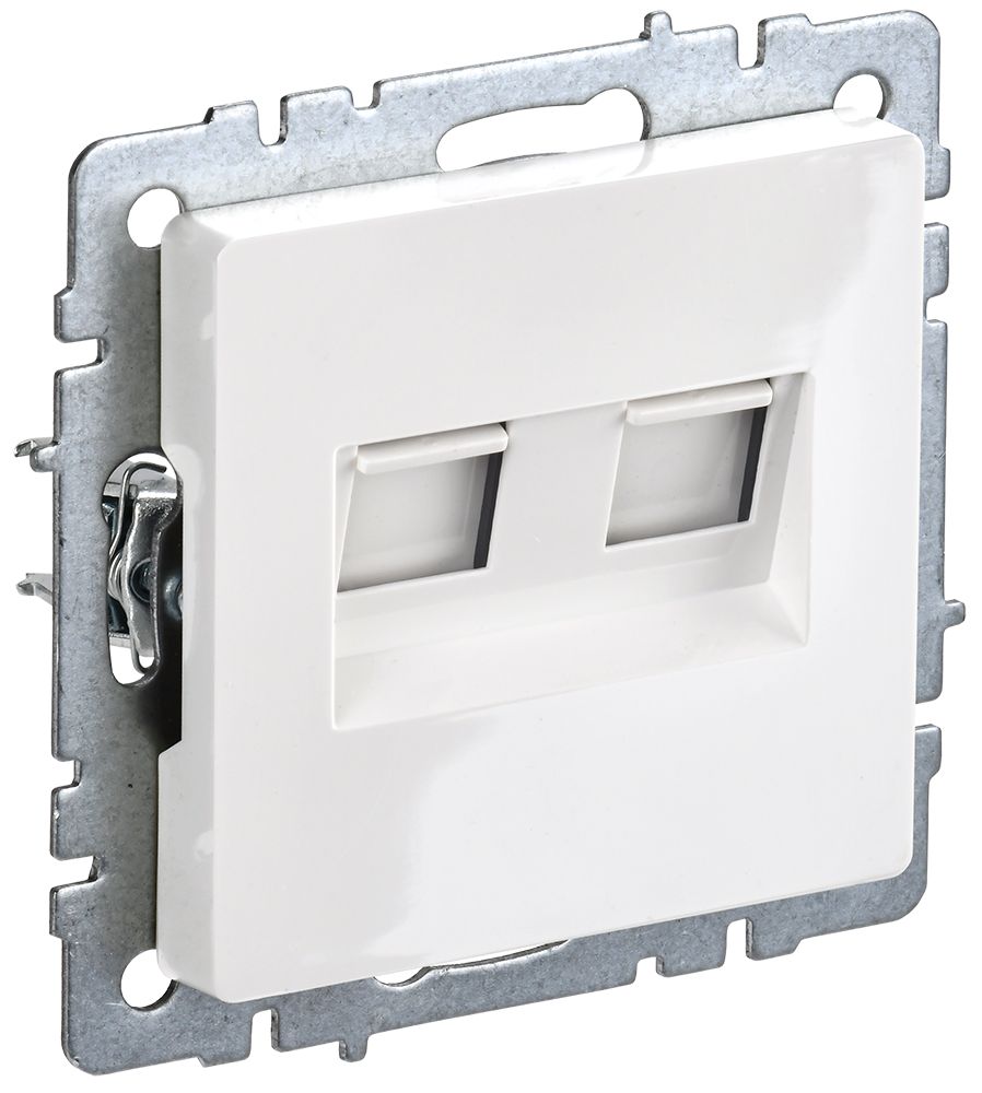 Изображение товара Розетка RJ-11,RJ-45 1 пост IEK BRITE белый монтаж накладной
