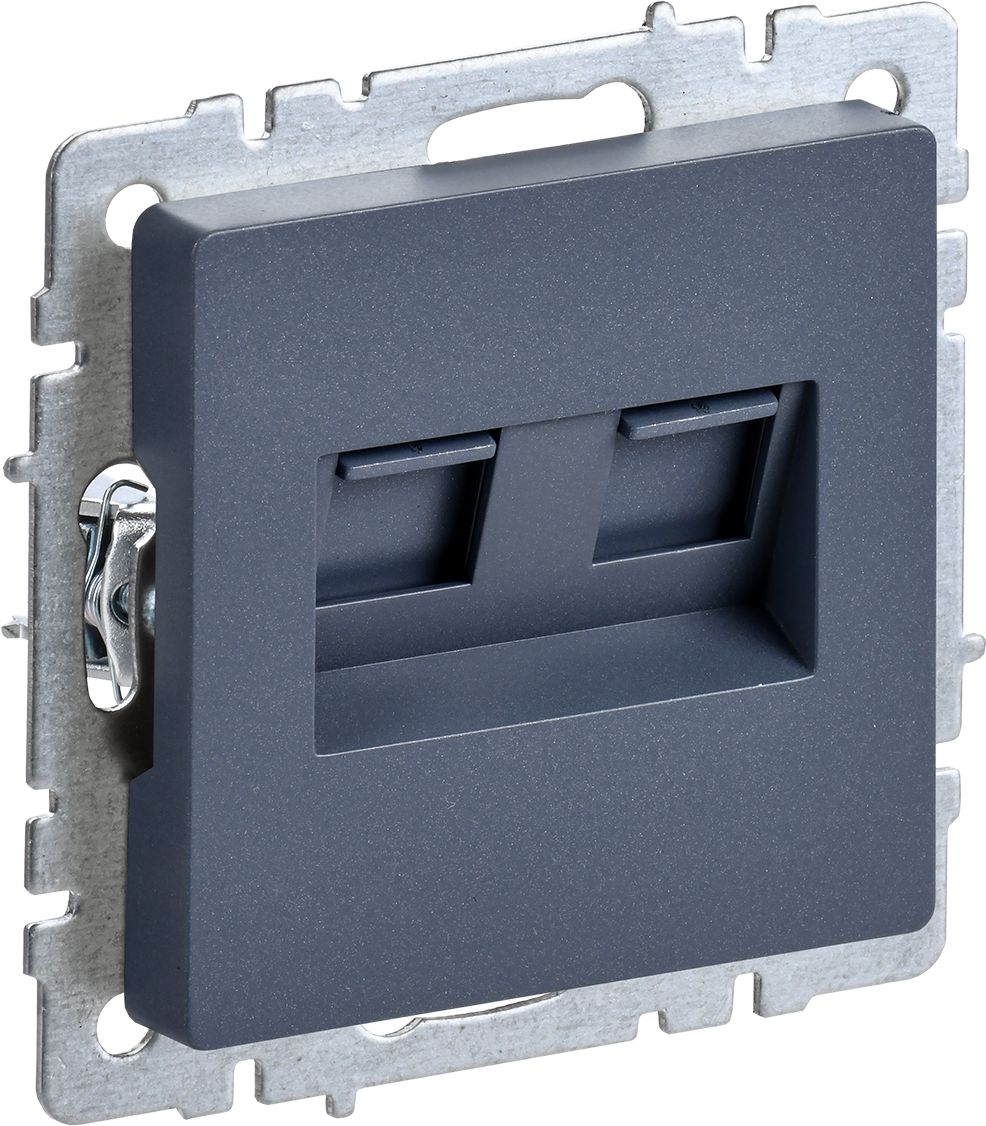 Изображение товара Розетка RJ-11 RJ-45 1 пост IEK BRITE маренго, накладная, пластиковая, IP 20