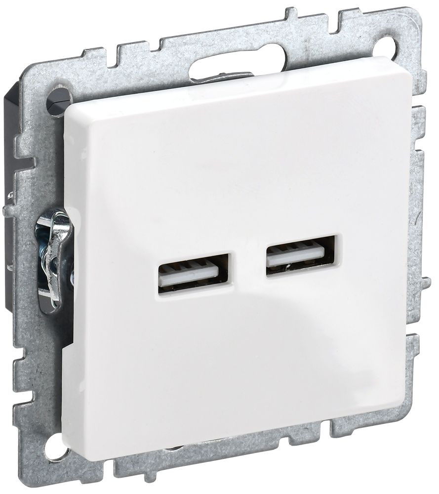 Изображение товара Розетка USB 1 пост IEK BRITE белая, накладная, IP 20