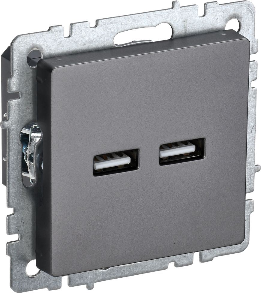 Изображение товара Розетка USB 1 пост IEK BRITE сталь для домашнего и офисного использования