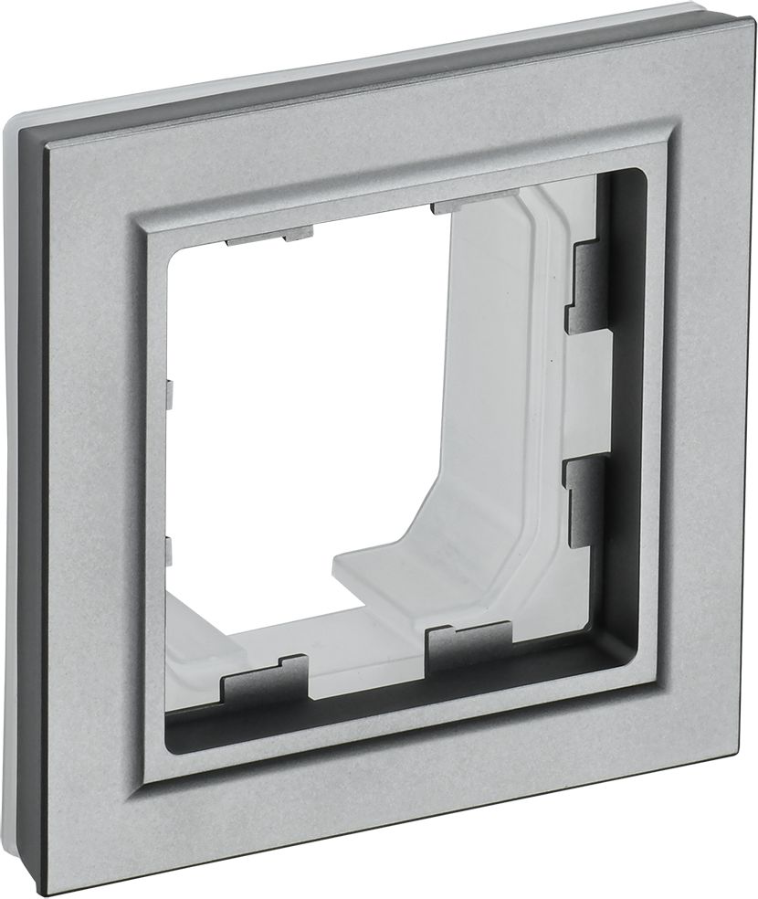 Изображение товара Рамка 1 пост IEK BRITE сталь, накладная, IP 20, серый цвет