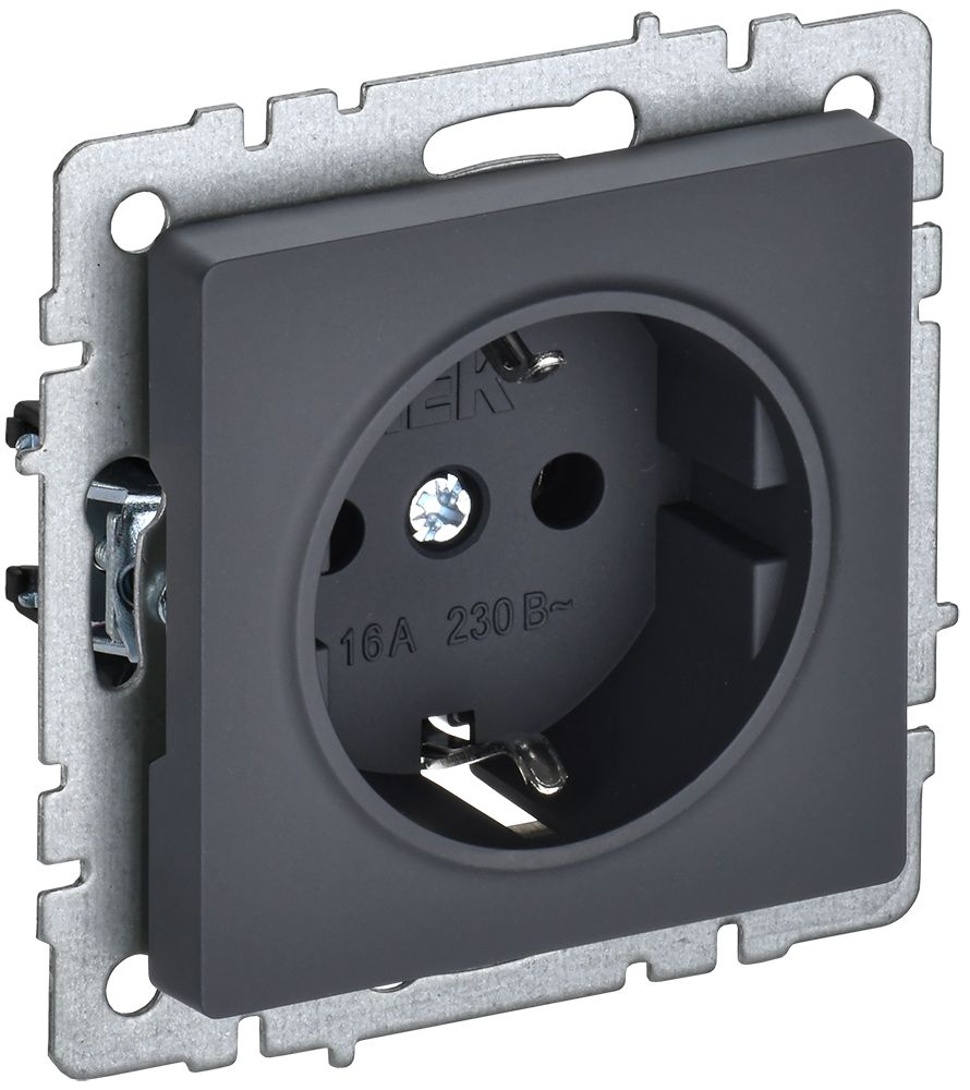 Изображение товара Розетка электрическая IEK BRITE BR-R14-16-K53 графит