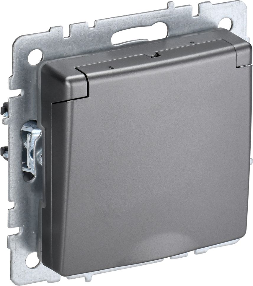Изображение товара Розетка электрическая IEK BRITE BR-R16-16-K46, серый, накладная