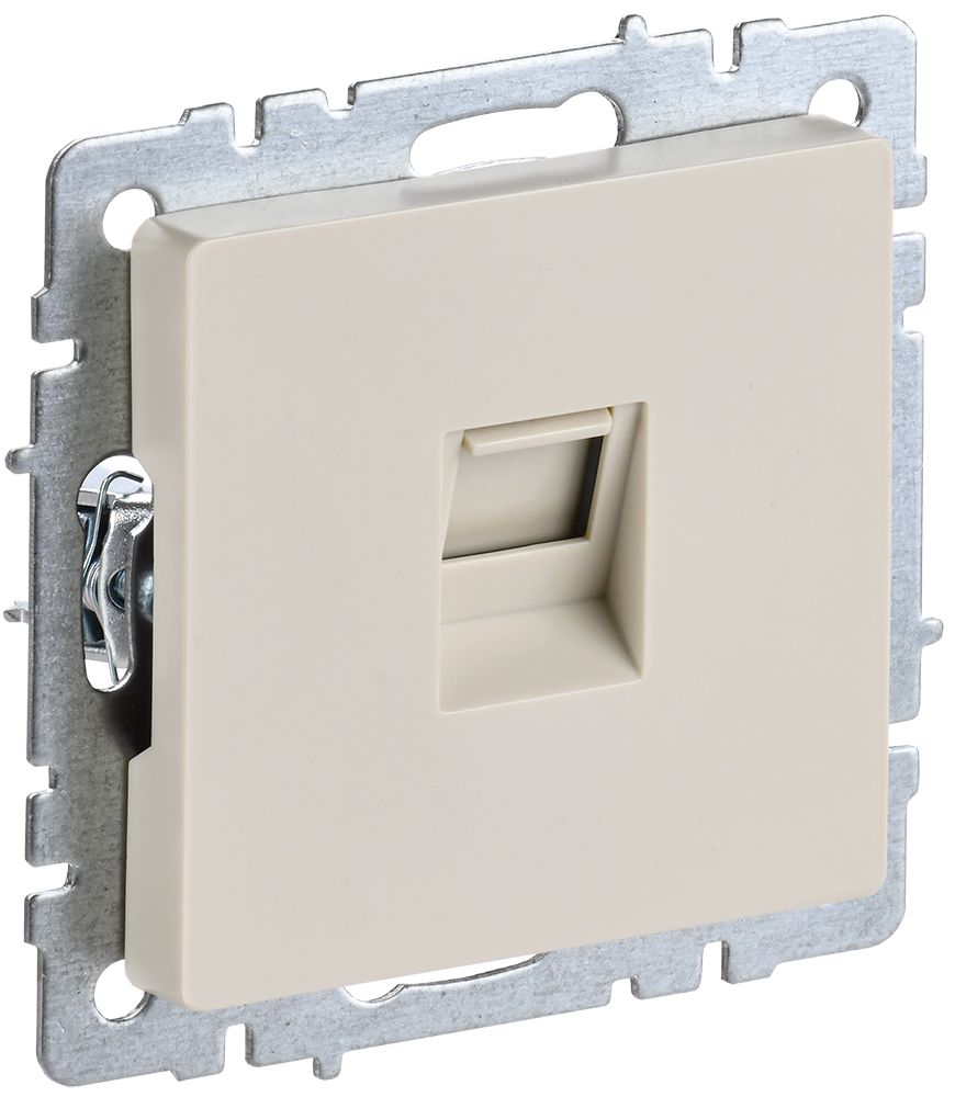 Изображение товара Розетка RJ-45 1 пост IEK BRITE бежевый — монтаж и надежное подключение