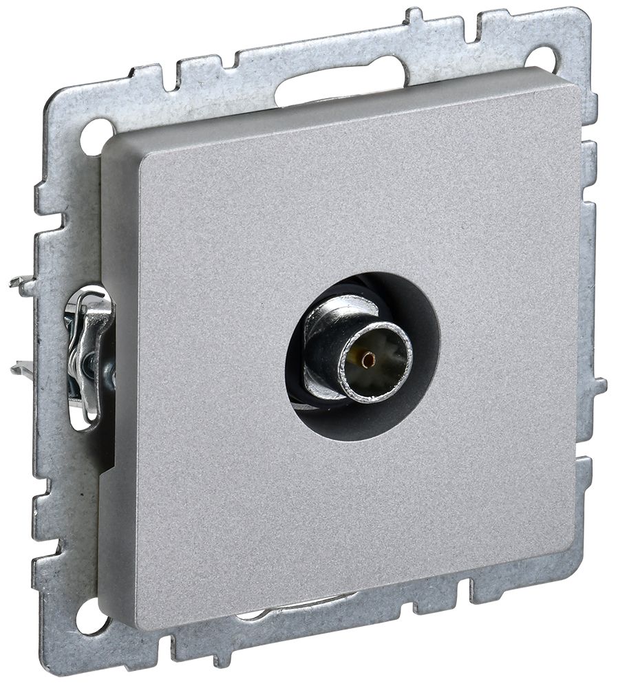 Изображение товара Розетка TV IEK BRITE BR-A10-O-K47 алюминий накладная 1 пост IP20