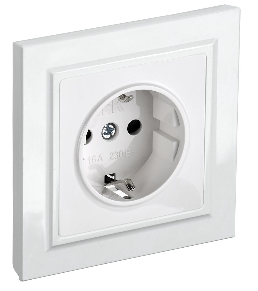 Изображение товара Розетка электрическая IEK BRITE BR-R14-16-K01-F белый