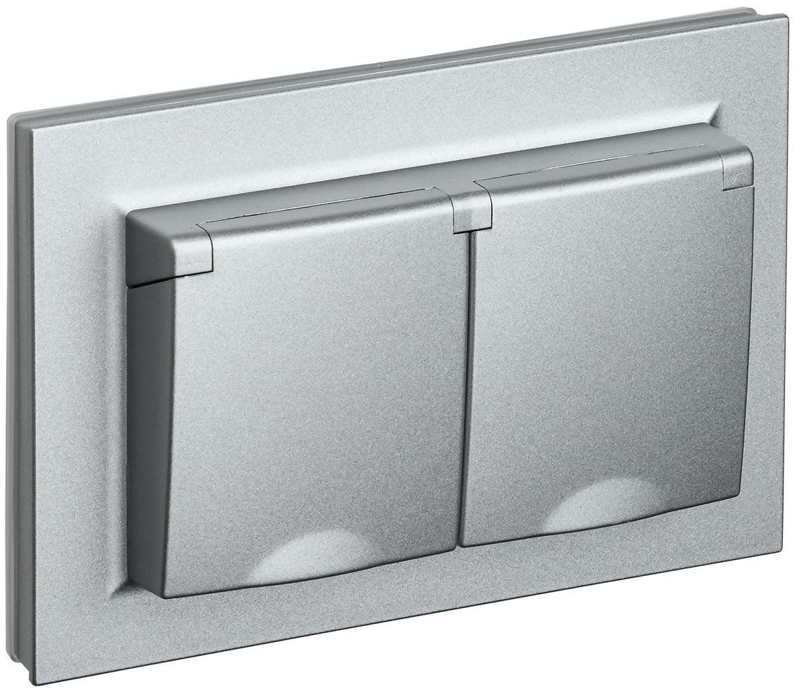 Изображение товара Электрическая розетка IEK BRITE BR-R26-16-44-K47-F алюминий надежное подключение