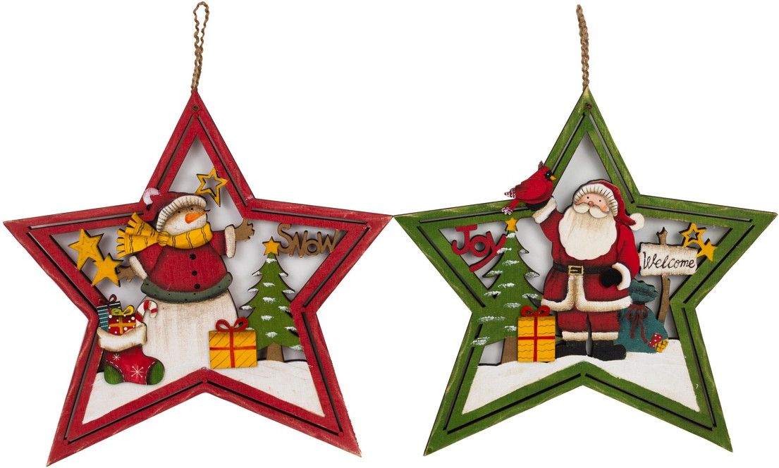 Изображение товара Украшение звезда DECOLINE h32,5 см дерево