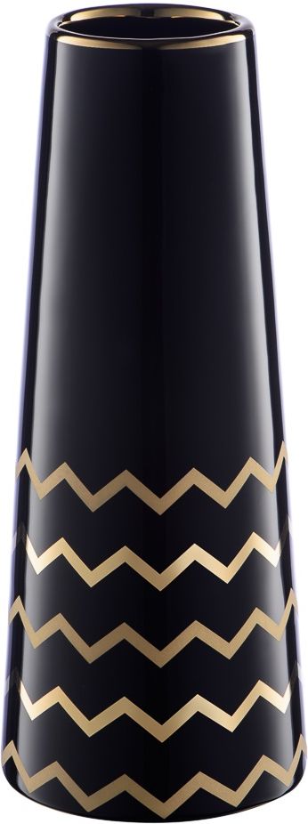 Изображение товара Декоративная ваза Арт Деко из керамики черная с золотом размеры 100x100x250 мм