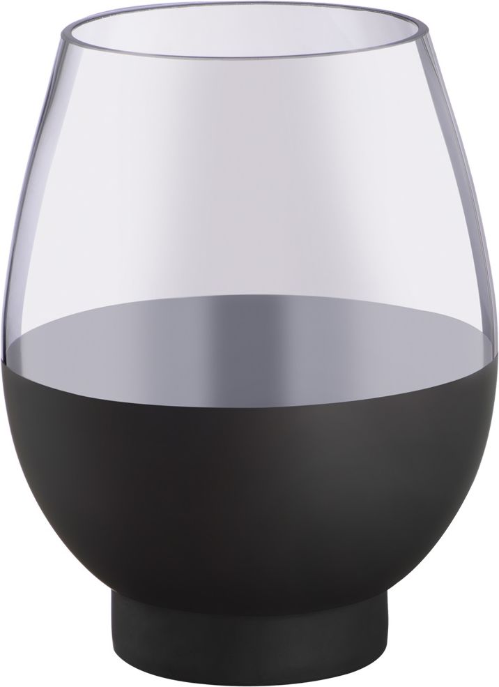 Изображение товара Декоративная ваза из стекла с напылением, Д192 Ш192 В250, серо-черный