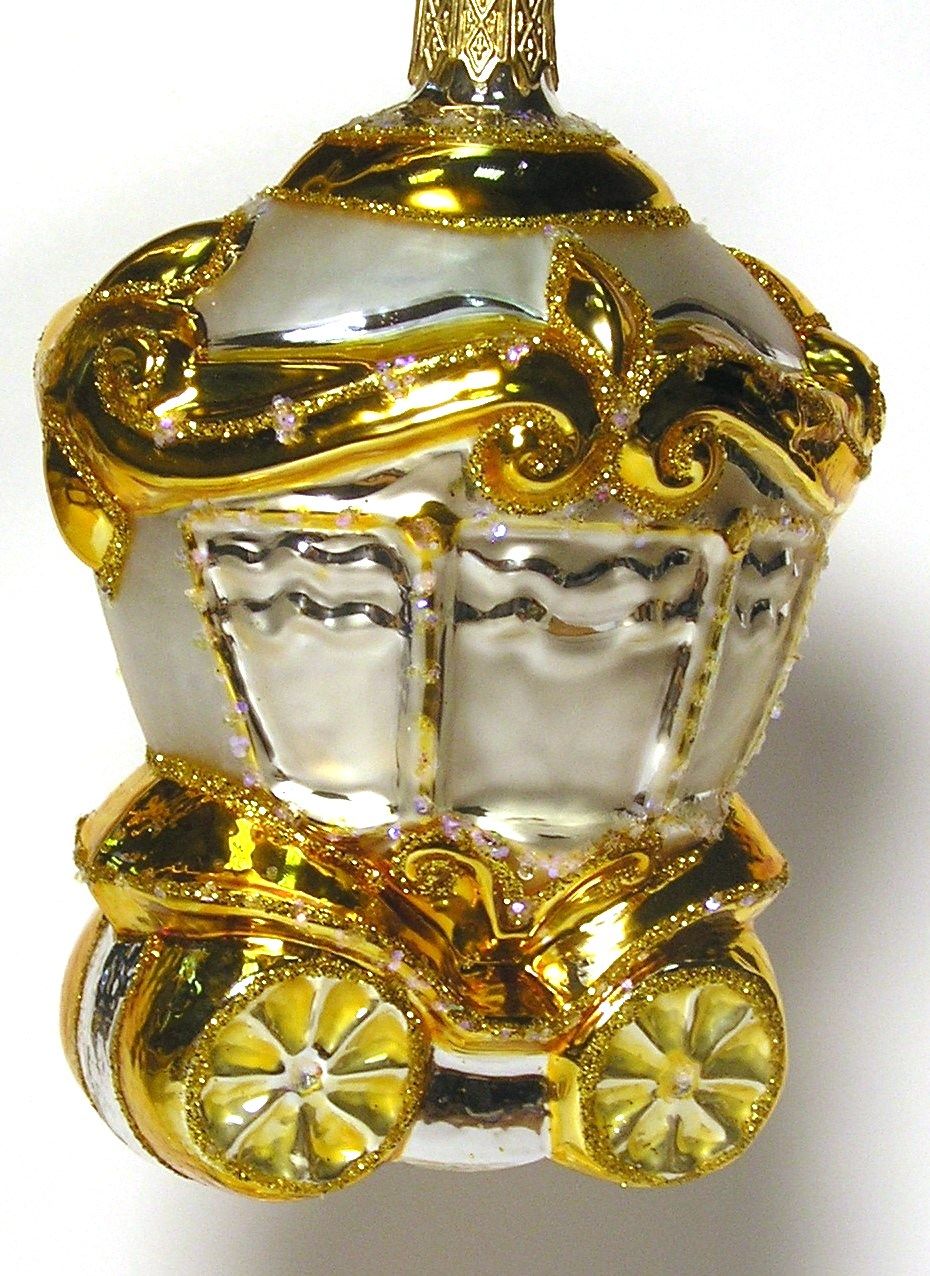 Изображение товара Карета стеклянная VITUS ручной работы - елочное украшение