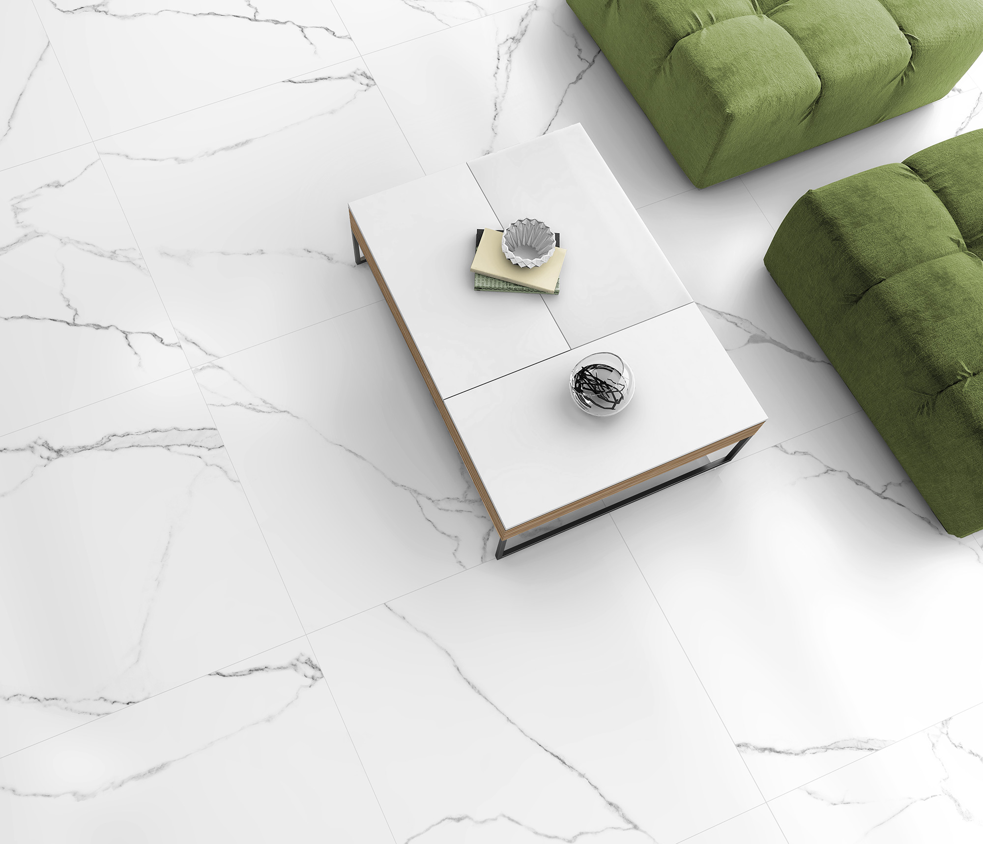 Изображение товара Керамогранит Global Tile Marmo белый 60x60 см 1,44 м² для внутреннего оформления