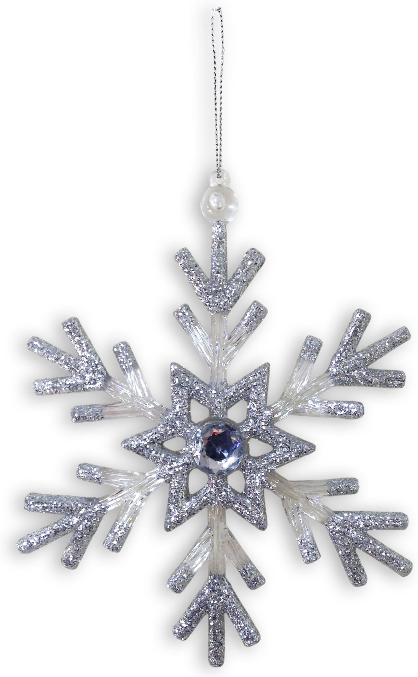 Изображение товара Подвеска декоративная Ледяная снежинка с блестками