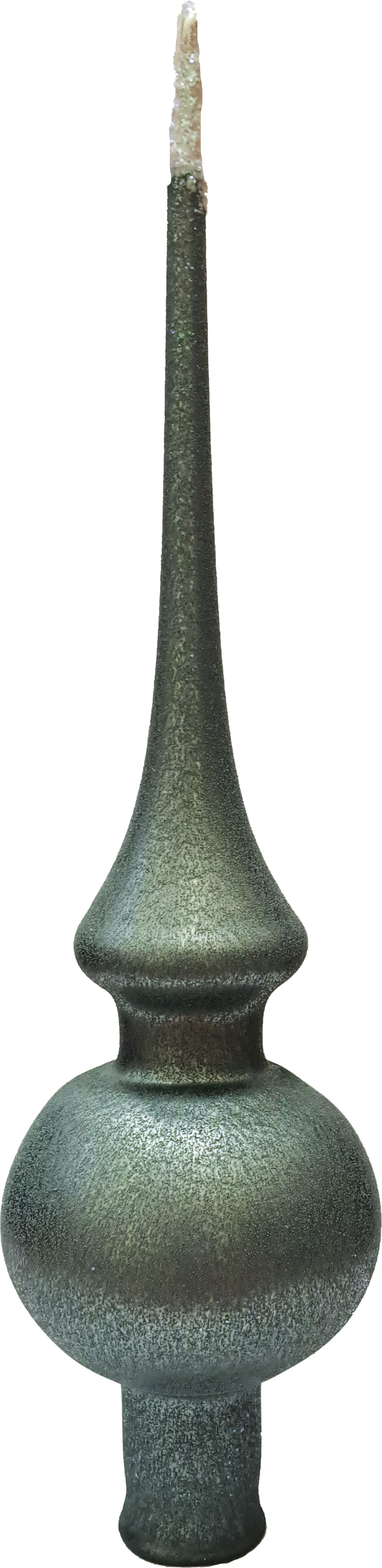 Изображение товара Верхушка для елки стеклянная пудровая с узорами ручная роспись 2023