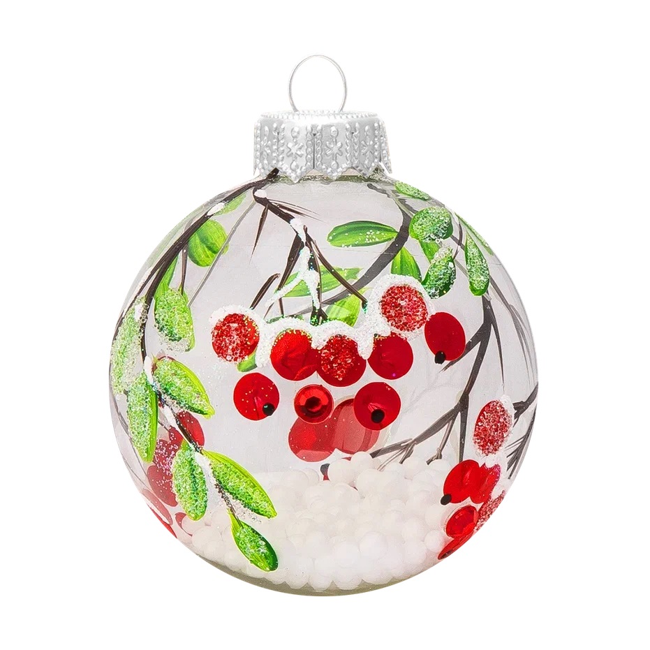 Изображение товара ШАР ЗИМНЯЯ РЯБИНА СТЕКЛО
