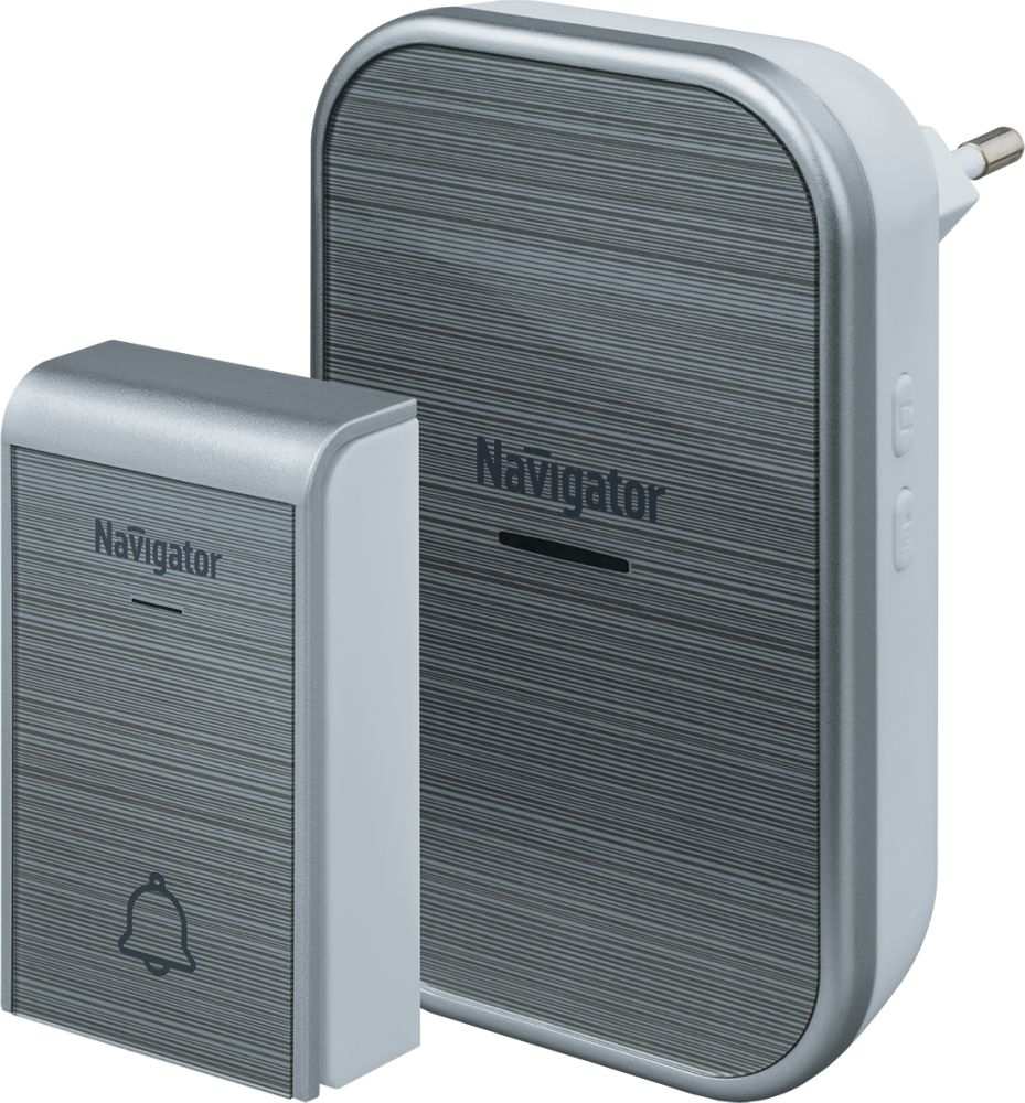 Изображение товара Беспроводной дверной звонок Navigator 80 507 серебристый с настройкой мелодий