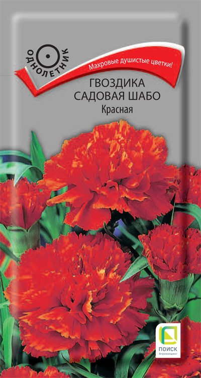 Изображение товара Семена Гвоздика садовая Шабо Красная 0,1 гр