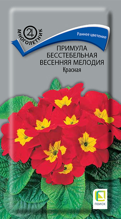 Изображение товара Семена Примула бесстебельная Весенняя мелодия Красная 10шт