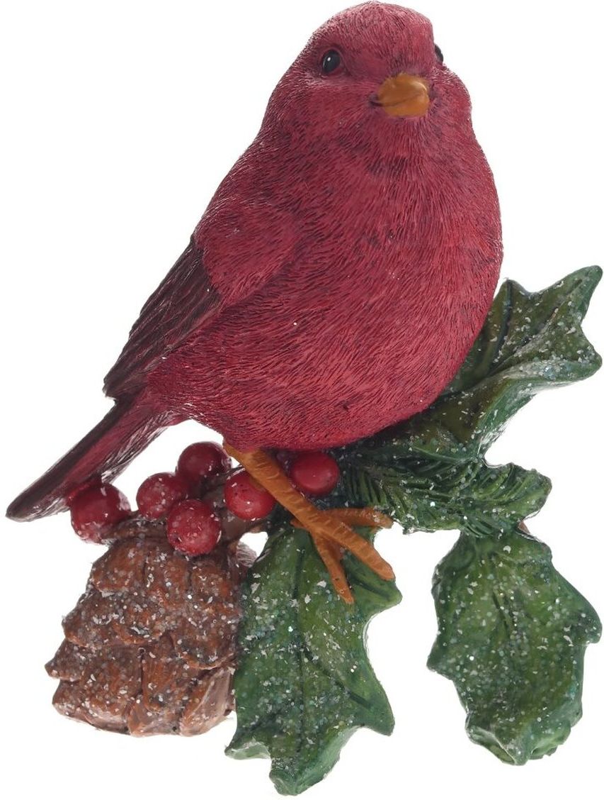 Изображение товара Декоративная фигурка Птичка из полистоуна красная 11 см отличный новогодний подарок