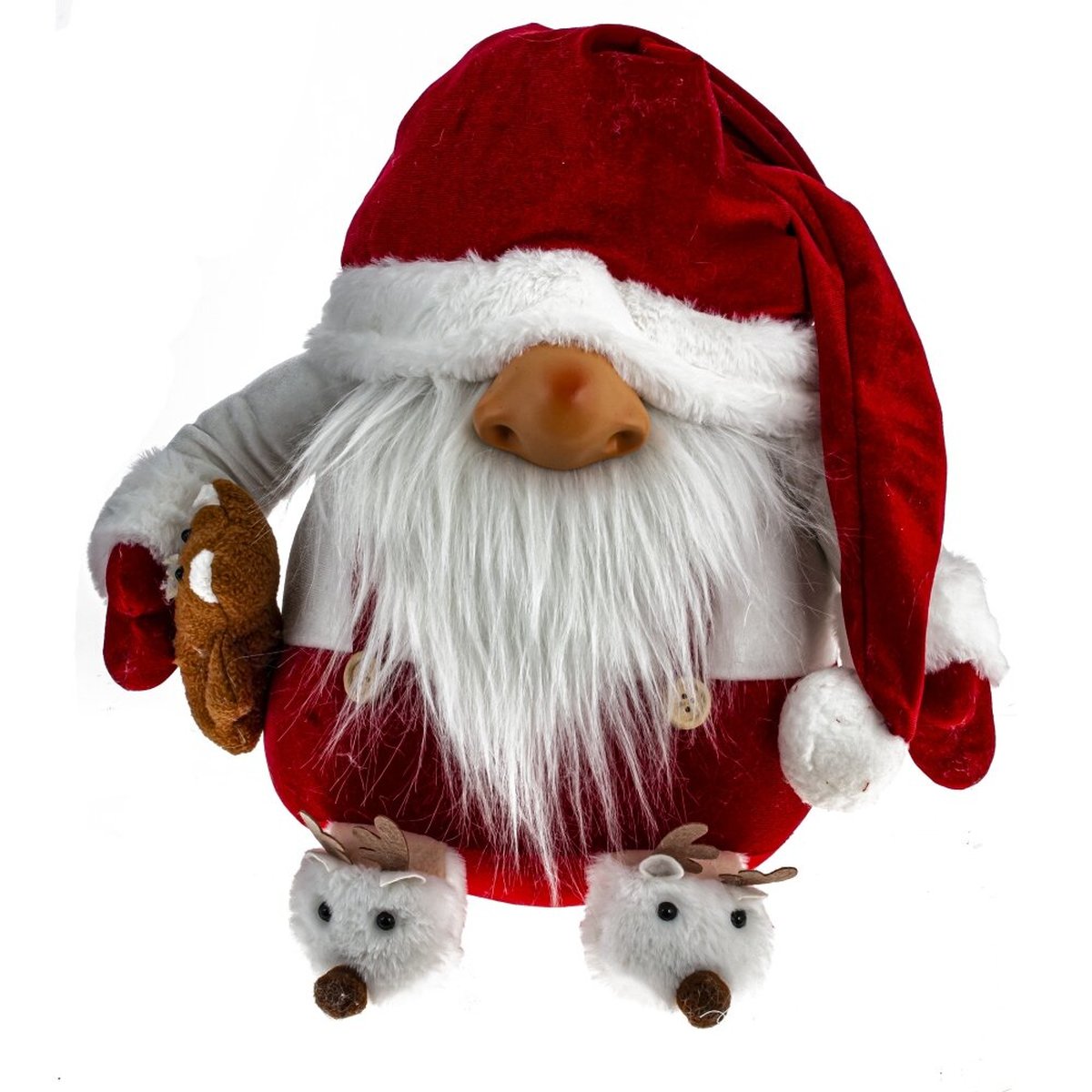 Изображение товара Новогодняя набивная игрушка Гном L37 W25 H80 см для праздника