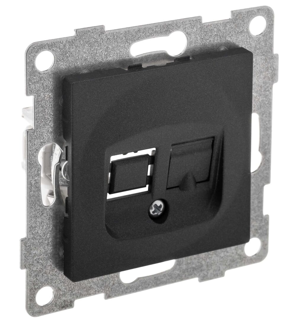 Изображение товара Розетка RJ-12 1 пост GUSI ELECTRIC BRAVO графит монтаж скрытый IP 20