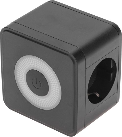 Изображение товара Двойник REXANT куб черный для быстрой зарядки и ночной подсветки