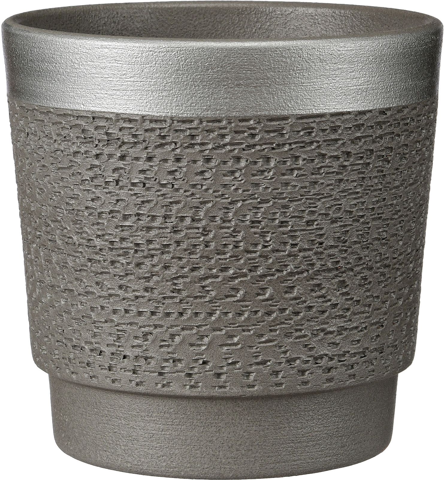 Изображение товара Кашпо бсюссель серый серебро №2 из керамики для комнатных растений