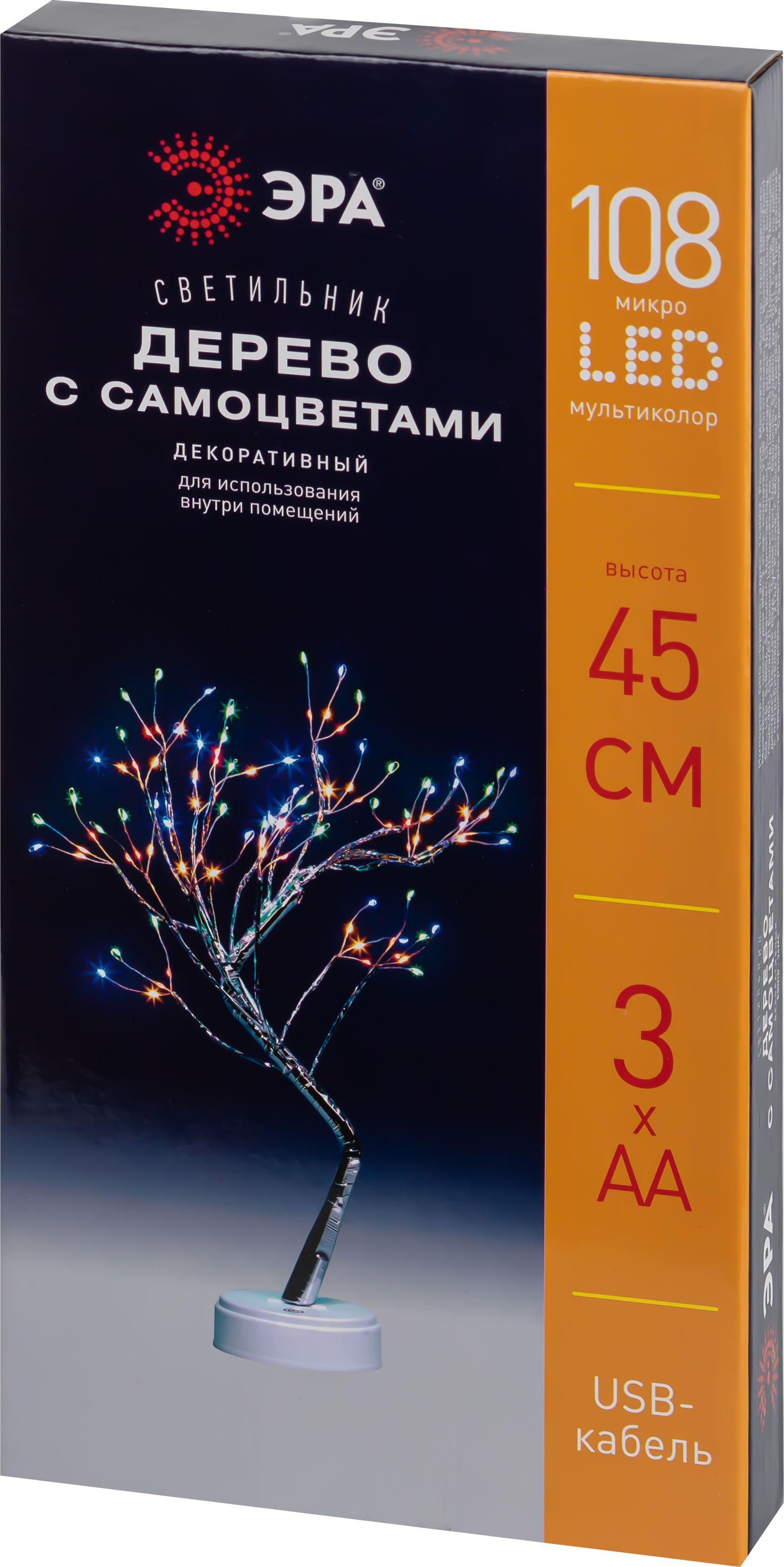 Изображение товара Светодиодная Новогодняя фигура ЭРА ЕGNID - 36MC ДЕРЕВО С САМОЦВЕТАМИ 36 MICROLED