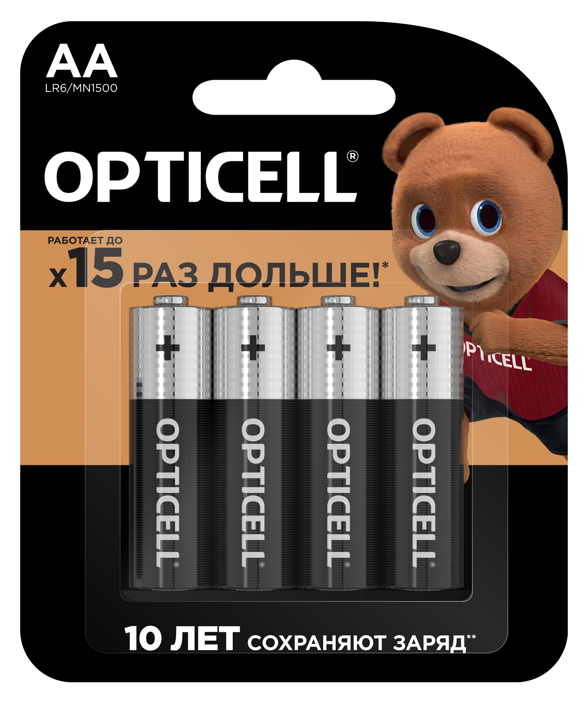 Изображение товара Батарейки Opticell Basic алкалиновые AA (LR6), 4 шт., 1.5 В