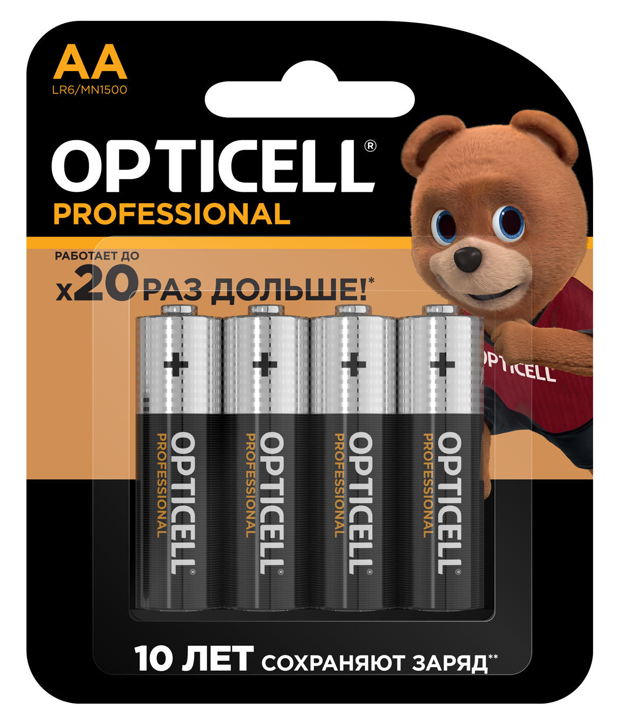 Изображение товара Батарейки алкалиновые 4AA/LR6 Professional Opticell