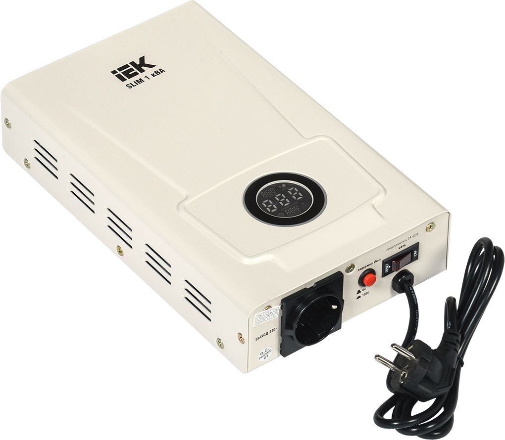 Изображение товара Стабилизатор напряжения 1-фазный настенный 1кВА SLIM IEK